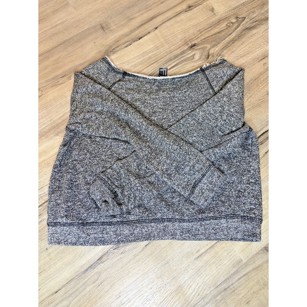Forever 21 Women's Gray Blue Loose Cropped New York Pullover Sweatshirt Small S - Picture 6 of 6